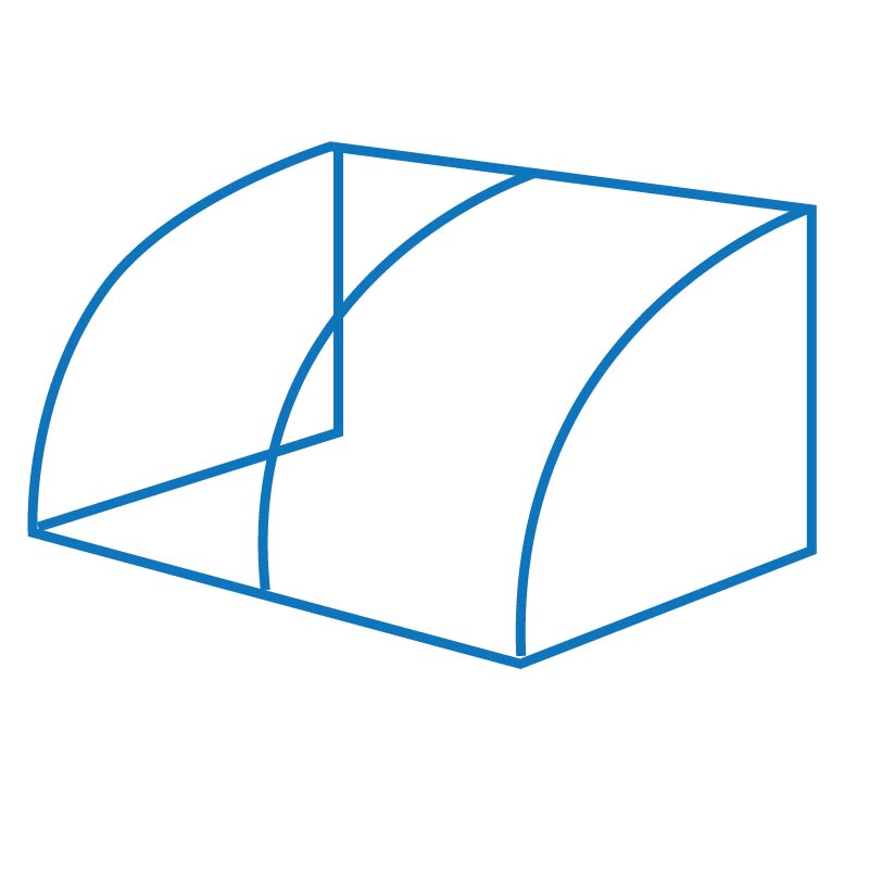 002 Convex Quarter Round Awning (Frame only) 002 Convex Quarter Round Awning (Frame only)