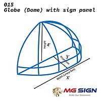 015 Globe Dome Awning With Signband Panel (Frame only)