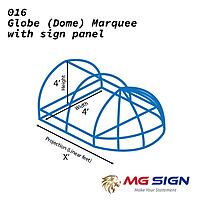 016 Globe Dome Awning With Sign Panel (Frame only) 016 Globe Dome Awning With Sign Panel (Frame only)