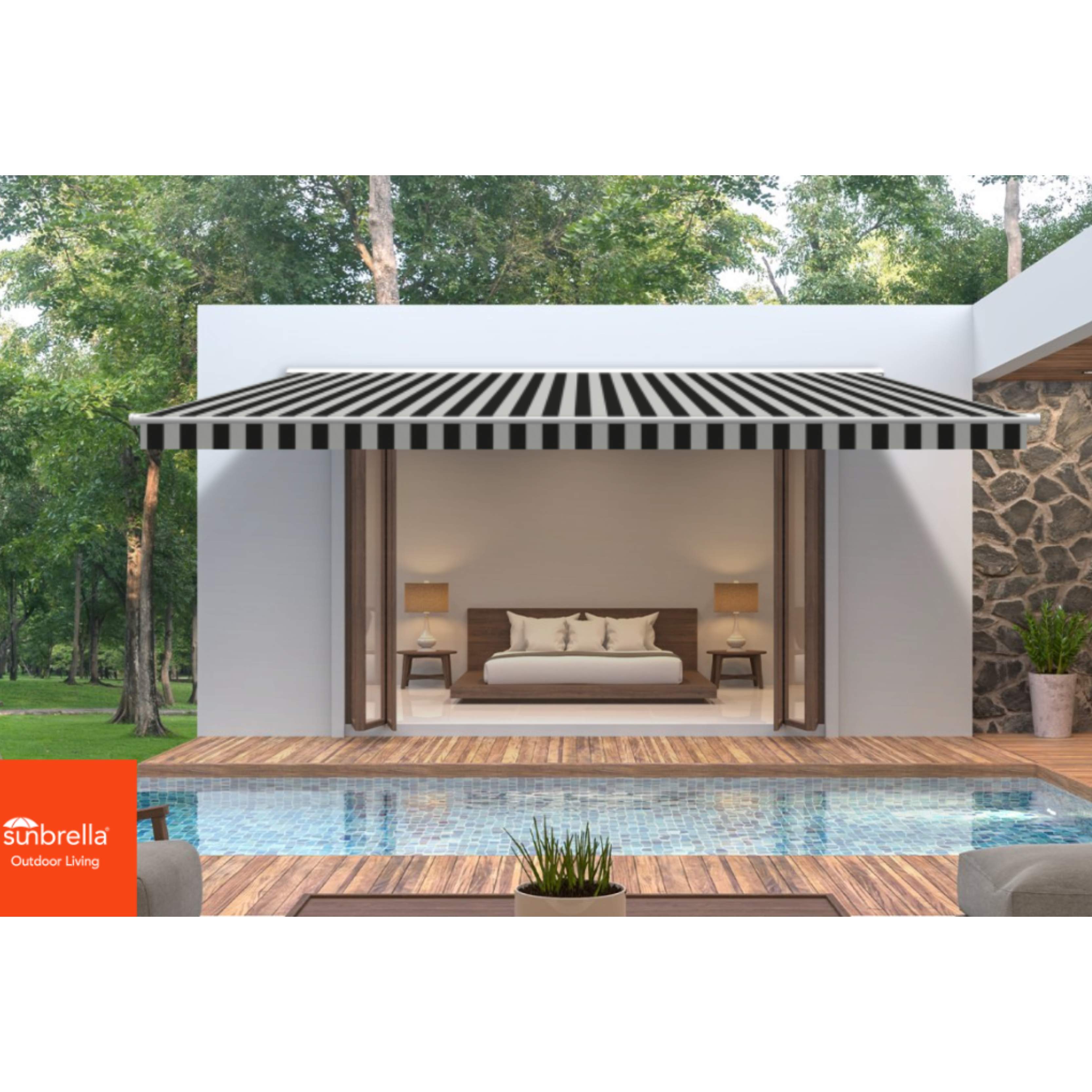 Beaufort Black/White 6 Bar Sunbrella Shade SKU 5704-0000 Beaufort Black/White 6 Bar Sunbrella Shade SKU 5704-0000